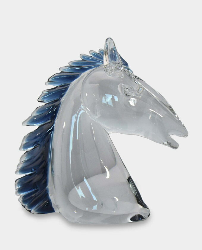 Figura Szklana w Stylu Murano Głowa Konia
