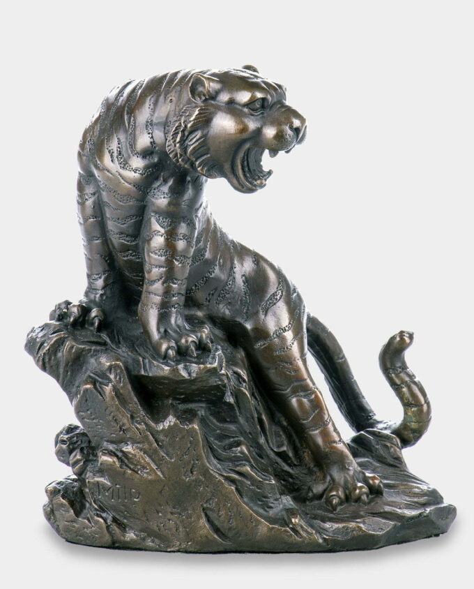 Roaring Tiger Bronze Sculpture