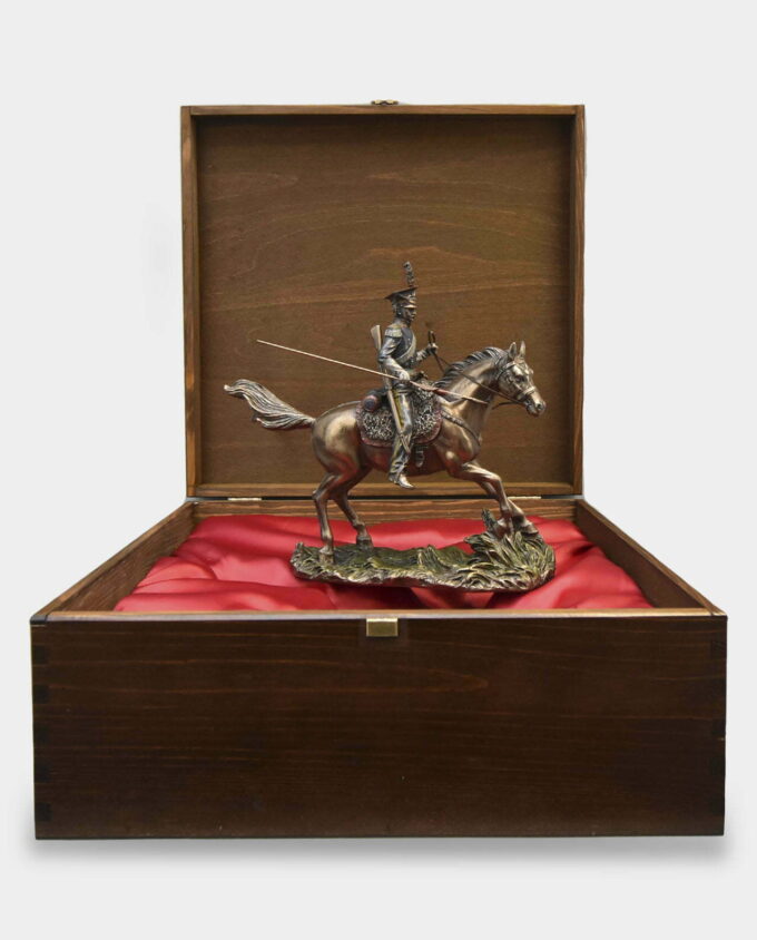 Polish Uhlan on Horse in a Gift Box with Engraved Dedication