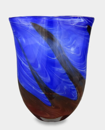 Glass Vase Murano Style Sea Blue