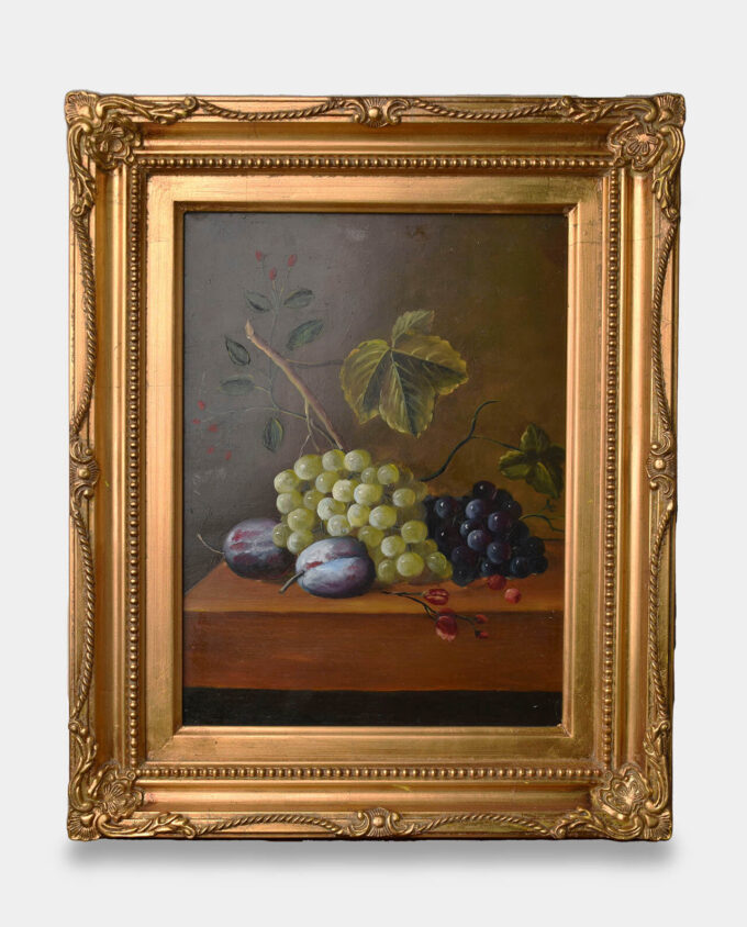 Oil Painting Still Life Vibrant Fruit Display
