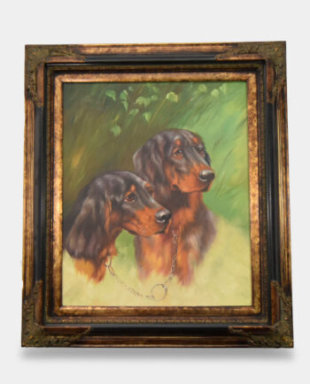Oil Painting Two Hunting Dogs