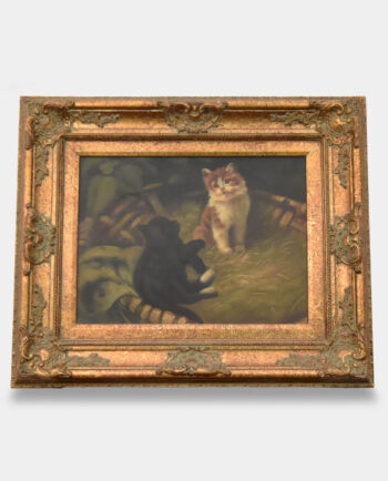Oil Painting Two Kittens in the Basket