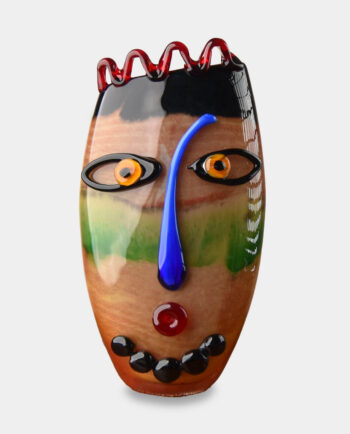 Glass Vase Murano Style African Man