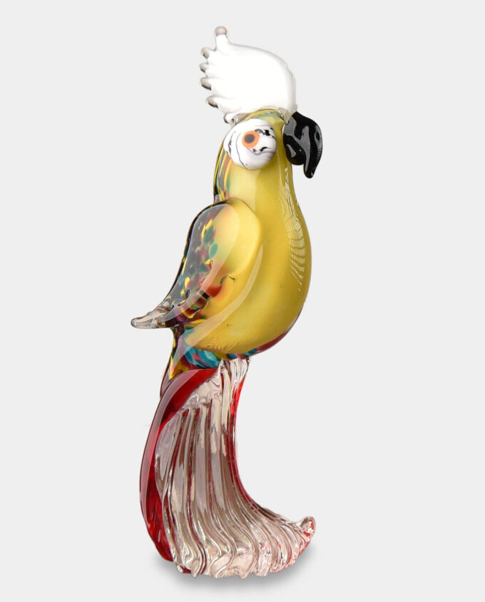 Glass Figure Murano Style Yellow Hummingbird