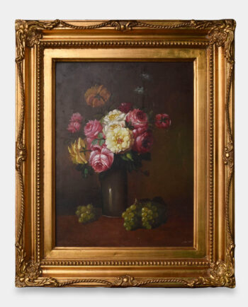 Oil Painting Still Life Elegant Flower Vase