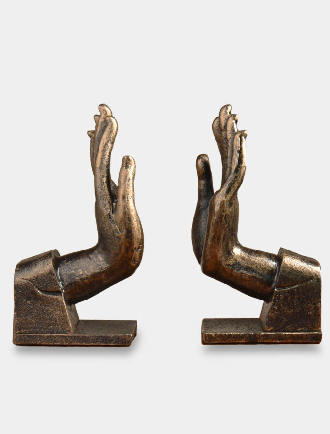 Hands Cast Iron Figural Bookends Set