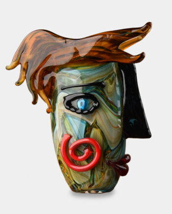 Murano Style Glass Vase with Comical Face