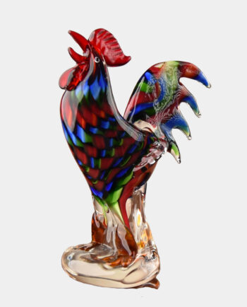Glass Figurine Murano Style Colorfull Big Rooster