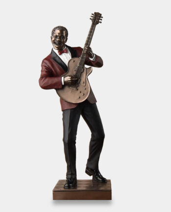 Jazz Guitarist Sculpture on Base with Engraving