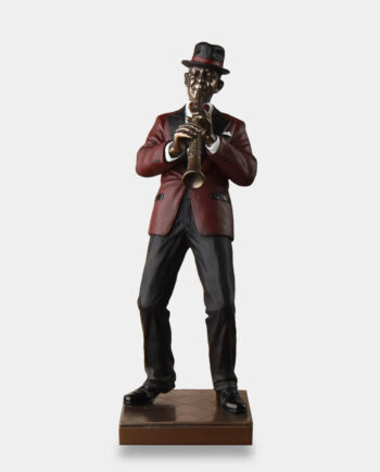 Jazz Clarinettist Figurine on Base with Engraving