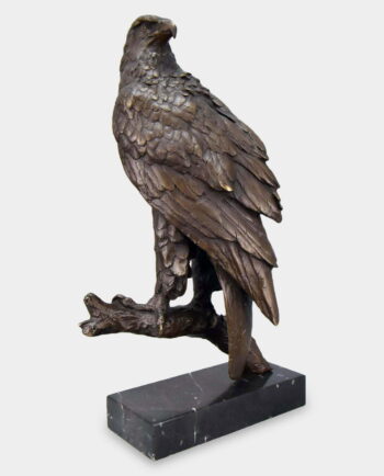 Eagle Perched on a Branch Large Bronze Sculpture