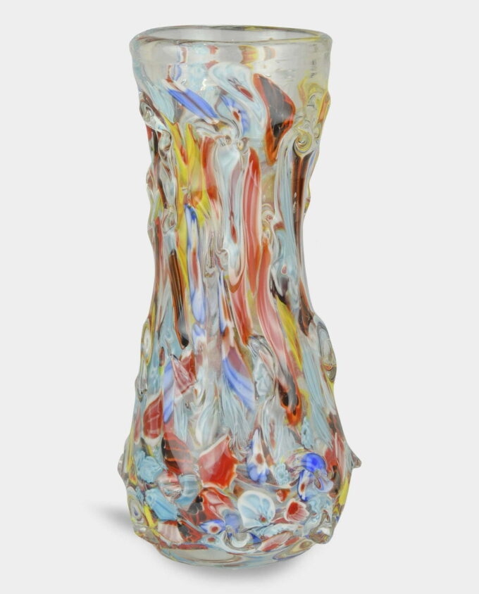 Murano Style Multicolored Glass Vase