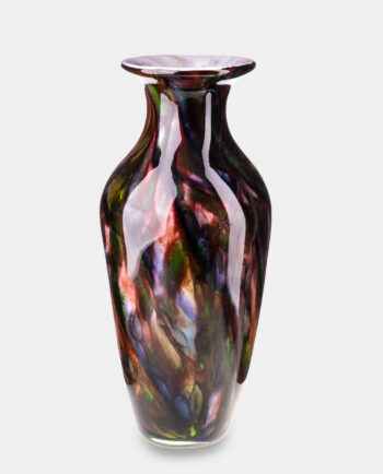 Dark Murano Style Vase with Colorful Elements