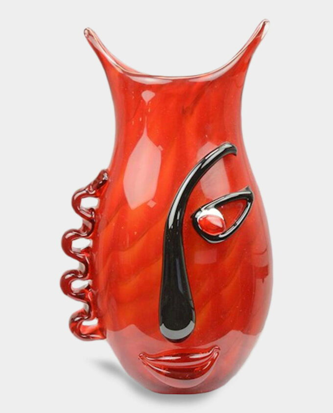 Red Murano Style Glass Vase