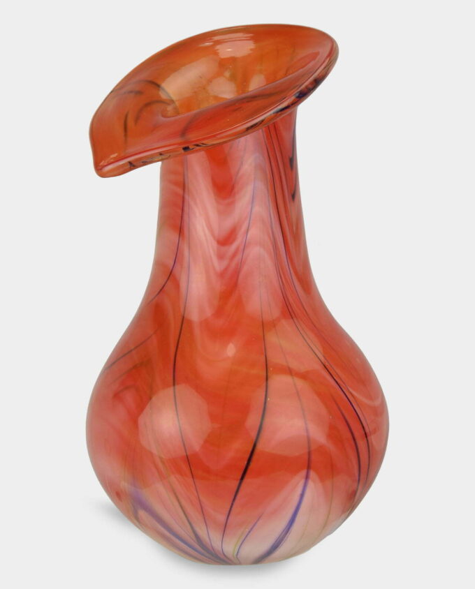 Murano Style Red Chalice Glass Vase