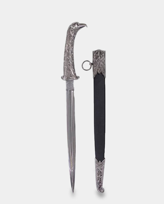 Decorative Short Sword with Scabbard Eagle Head on the Stand