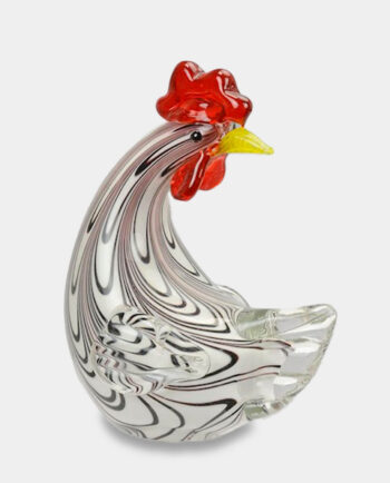 Murano Style Glass Figure White Hen