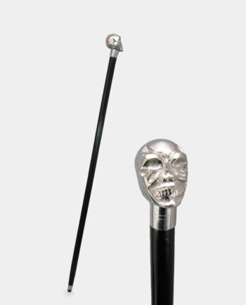 Wooden Walking Stick with a Silver Skull