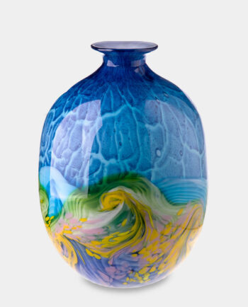 Colorful Murano Style Round Vase