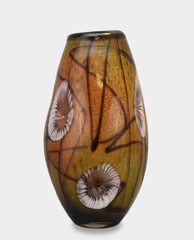 Brown Medusa Murano Style Glass Vase