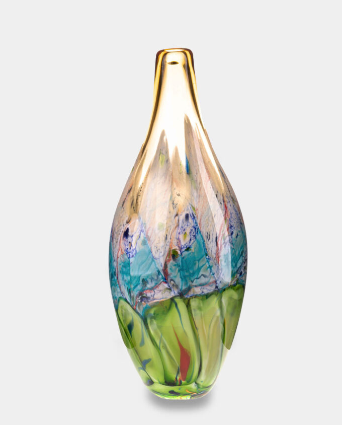 Multicolored Vase in Murano Style with a Narrow Neck