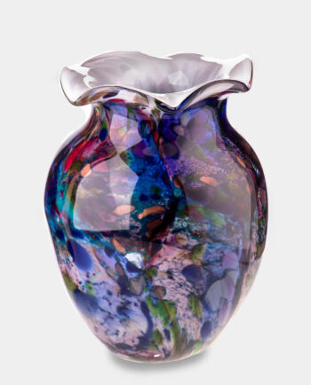 Colorful Vase in Murano Style with an Unequal Neck