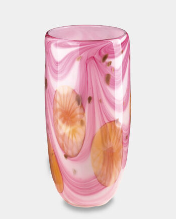 Murano Style Pink Vase with Decorative Elements