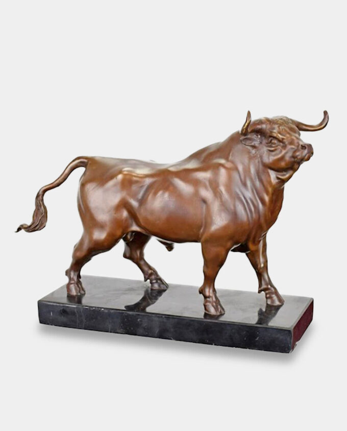 Elegant Bull Bronze Sculpture