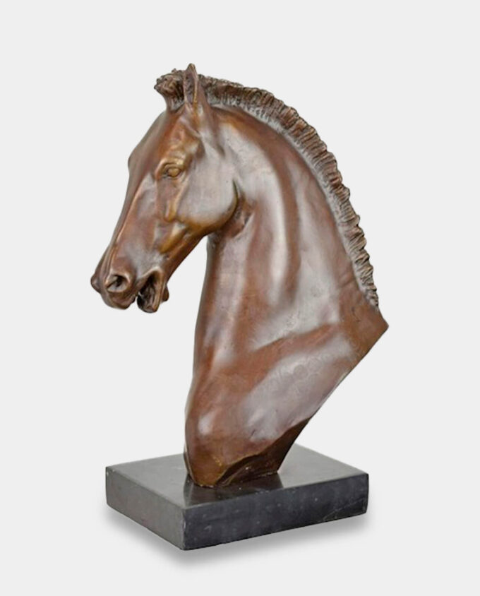 Majestic Horse Head Bronze Sculpture