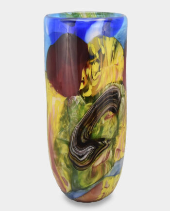 Murano Style Colorful Cylinder Glass Vase