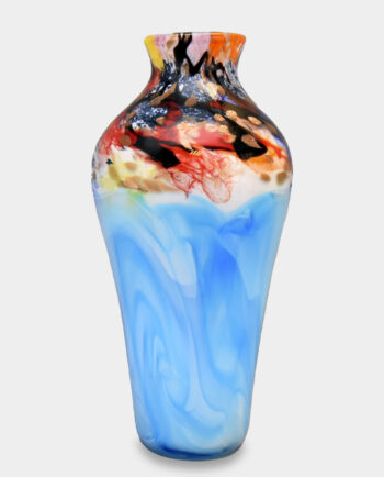 Blue and Multicolored Murano Style Glass Vase