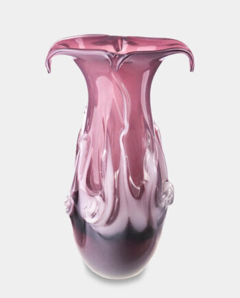 Purple Murano Style Vase with Decorative Elements