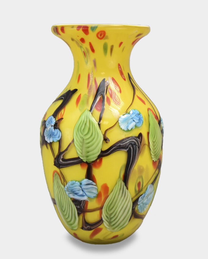 Classic Yellow Murano Style Glass Vase