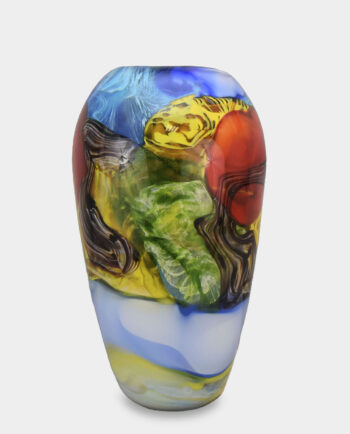Murano Style Multicolored Narrow Glass Vase