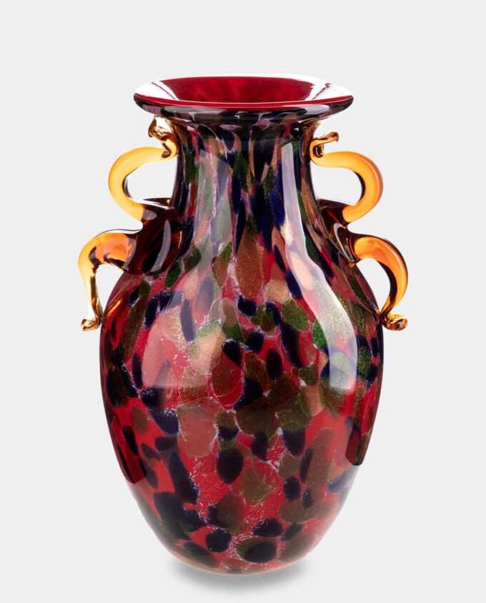Colorful Murano Style Spotted Vase