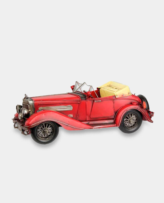 Retro Kabriolet Czerwony Model Metalowy
