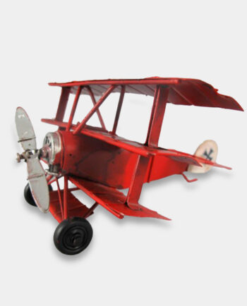 Czerwony Samolot Trzypłatowiec Model Metalowy