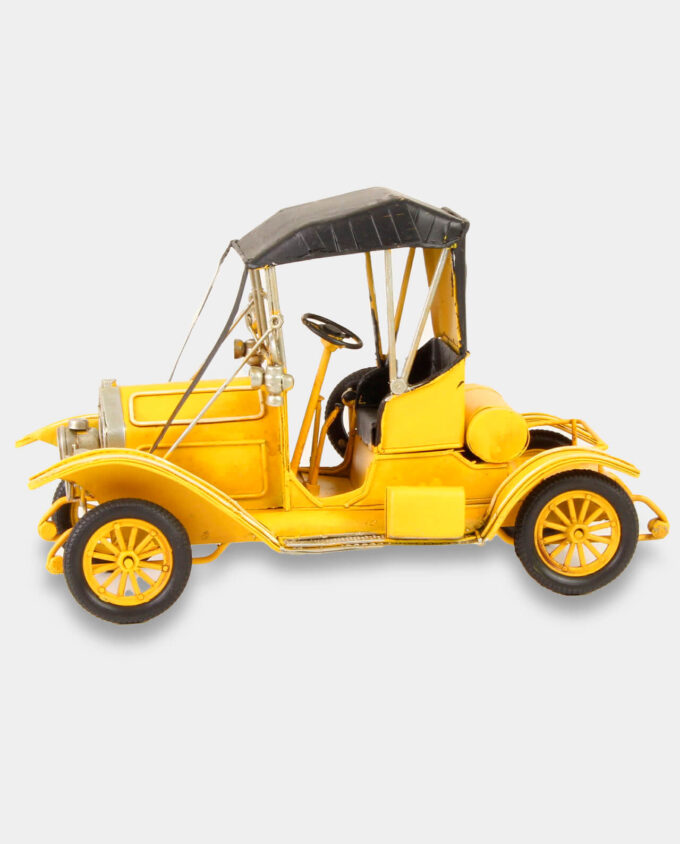 Żółty Samochód Retro Model Metalowy