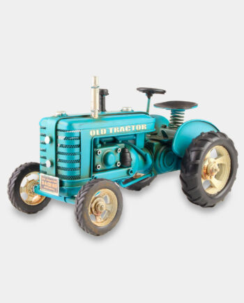 Stary Traktor Ciągnik Niebieski Model Metalowy