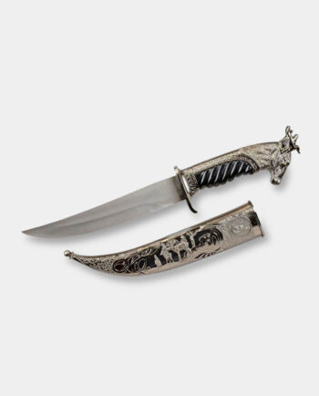 Richly Decorated Hunting Dagger with Stag Head